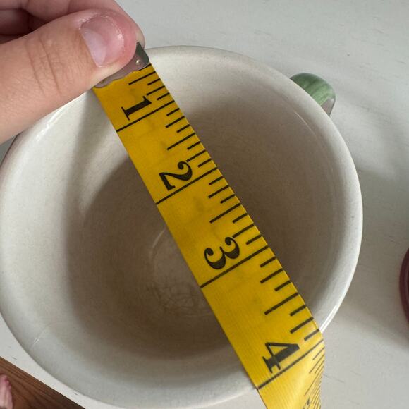 SET of 2 Patterned Heavier Weight Coffee Cups Mugs Tea Floral Polka Dot - Picture 9 of 14